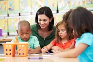 teacher and students in classroom