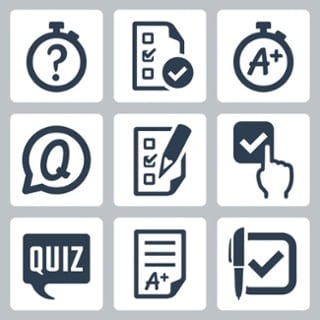  icons related to educational content and assessment