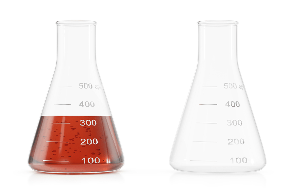 Erlenmeyer flask with water